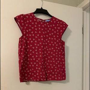 Draper James XS Berry Floral Flutter Sleeve Top